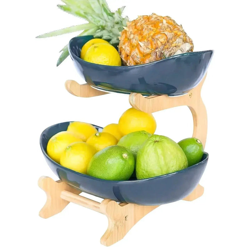 Fruit Basket - 2-Tier Wood by House Of Avana