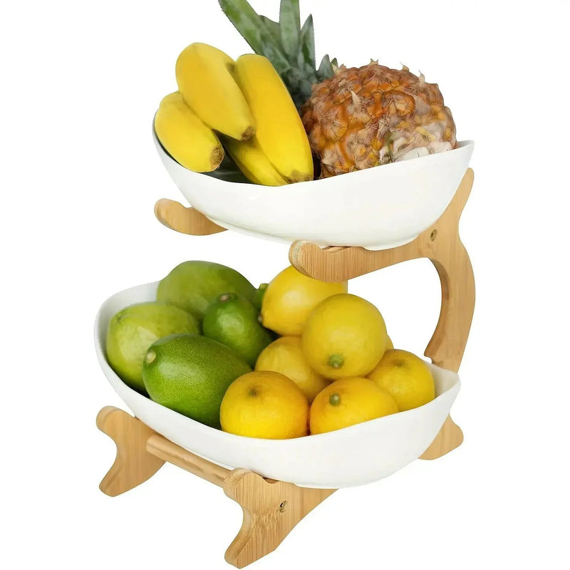 Fruit Basket - 2-Tier Wood by House Of Avana