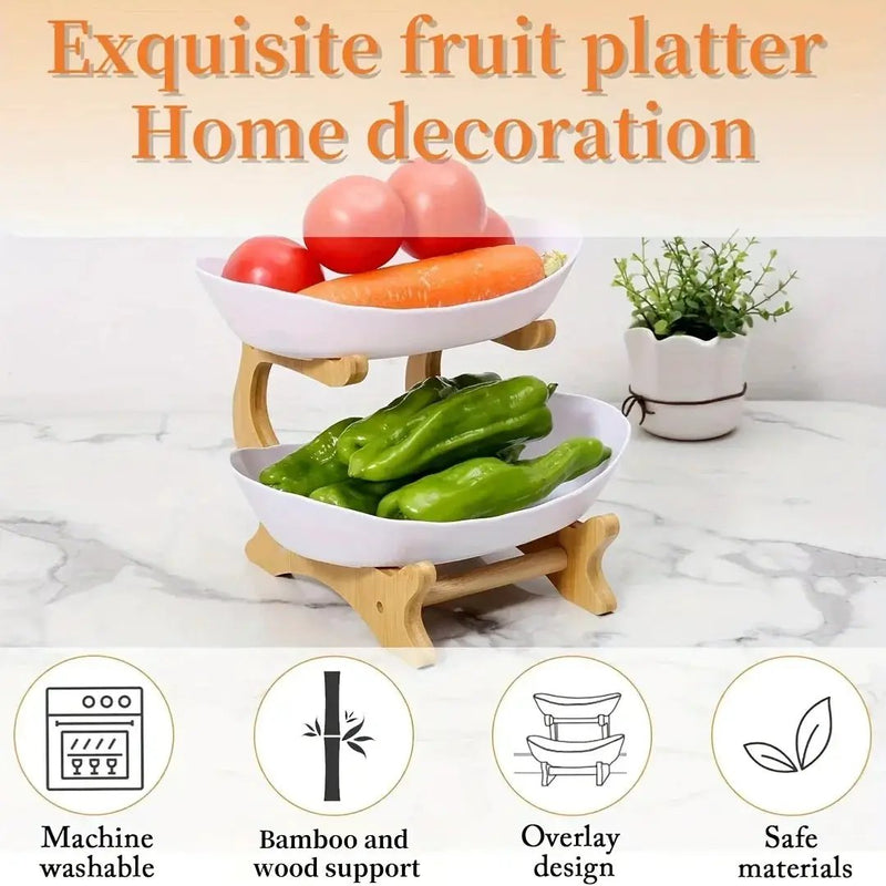 Fruit Basket - 2-Tier Wood by House Of Avana