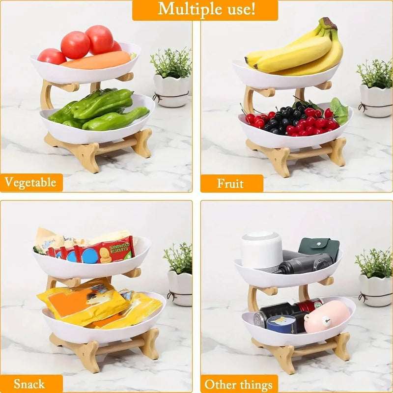 Fruit Basket - 2-Tier Wood by House Of Avana