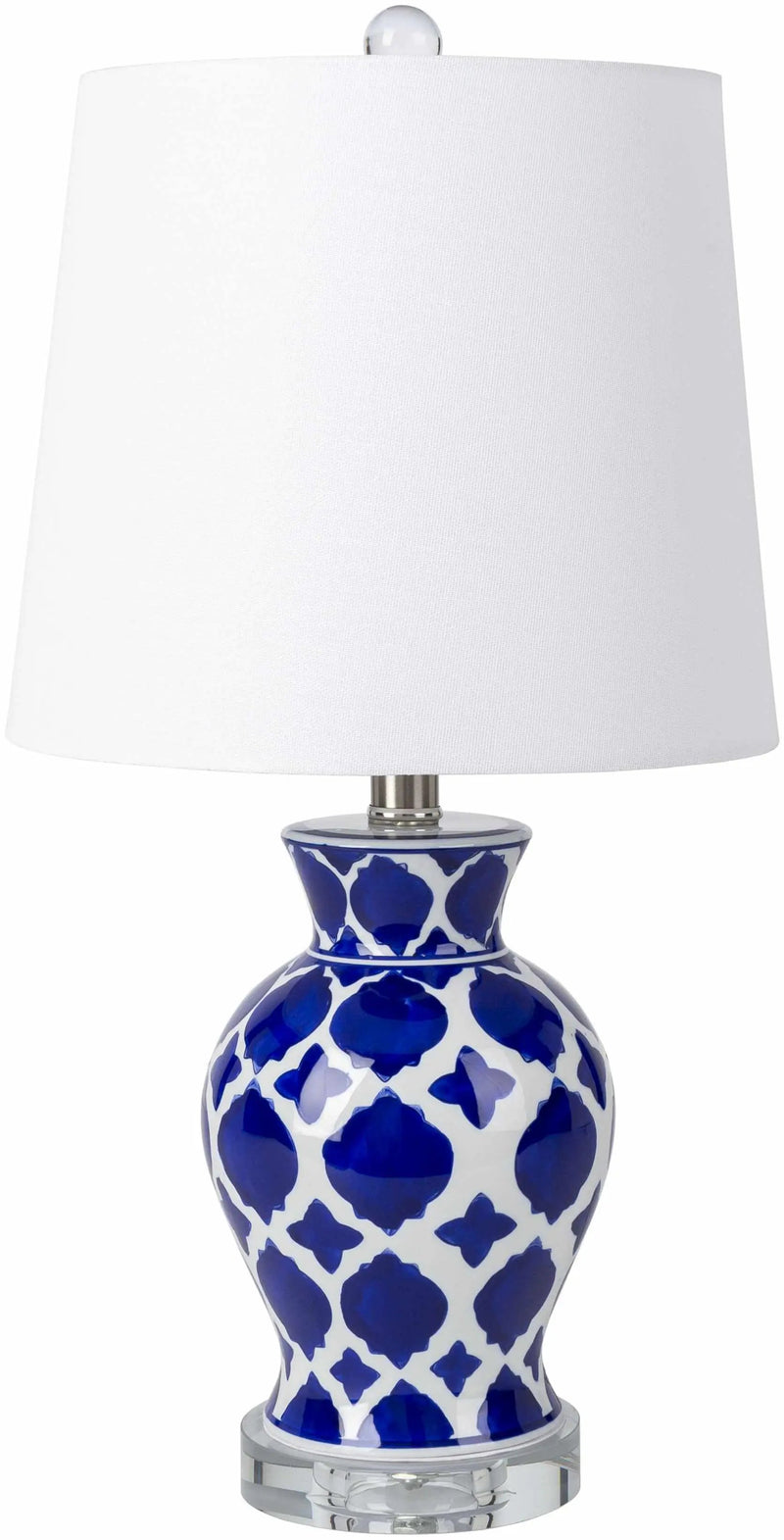 Pangian White & Blue Patterned Ceramic Table Lamp by Boutique Rugs