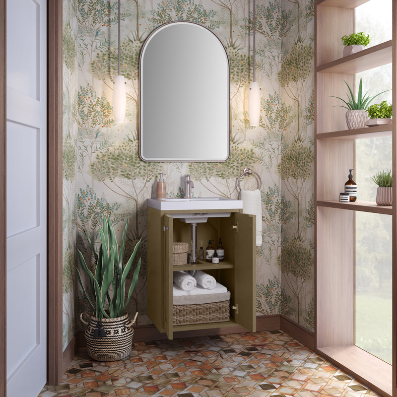 James Martin Chianti 20" Floating Single Bathroom Vanity, Walnut Whisper, view 7
