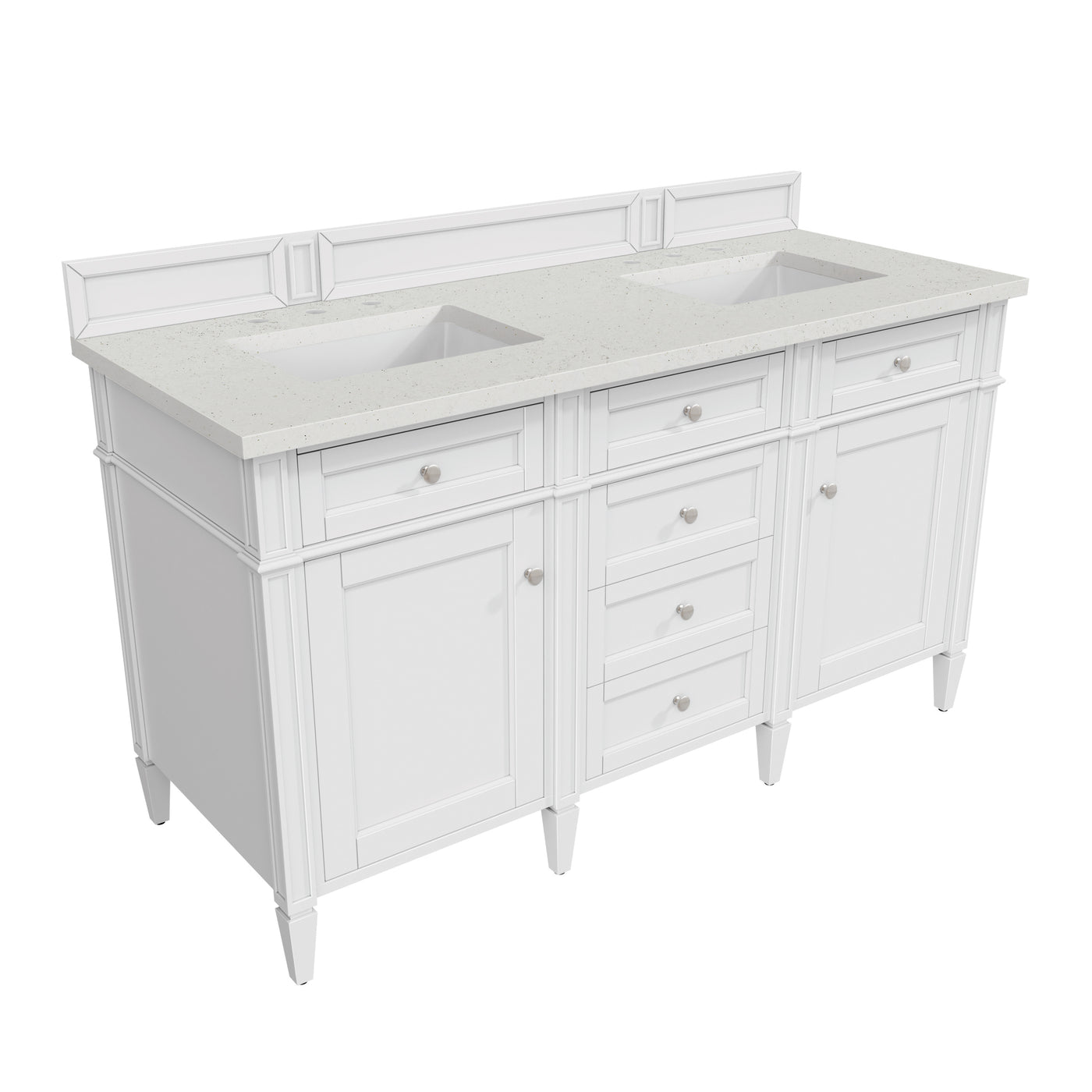 James Martin Brittany 60" Double Bathroom Vanity, Bright White, view 23