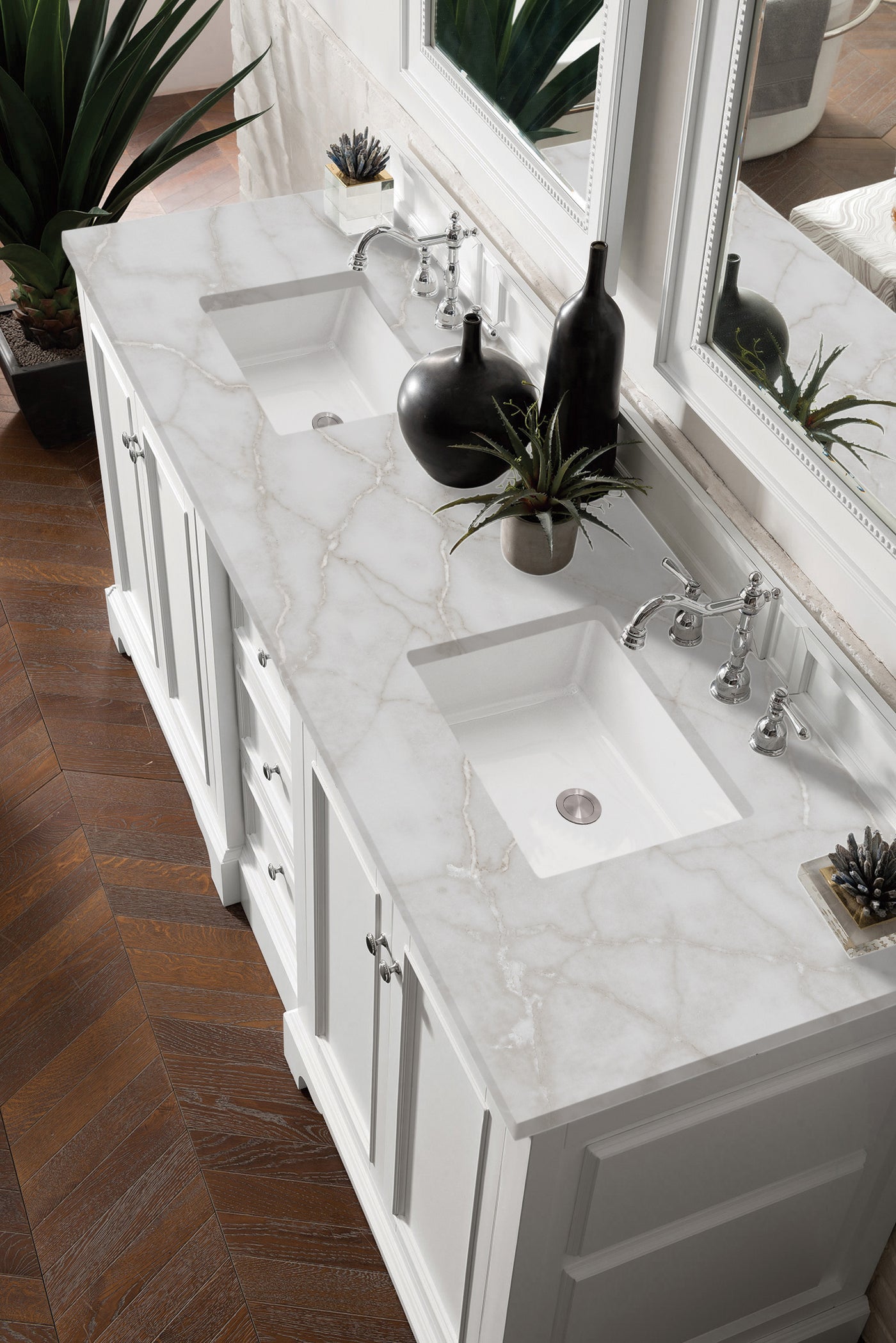 James Martin De Soto 72" Double Bathroom Vanity, Bright White, view 39