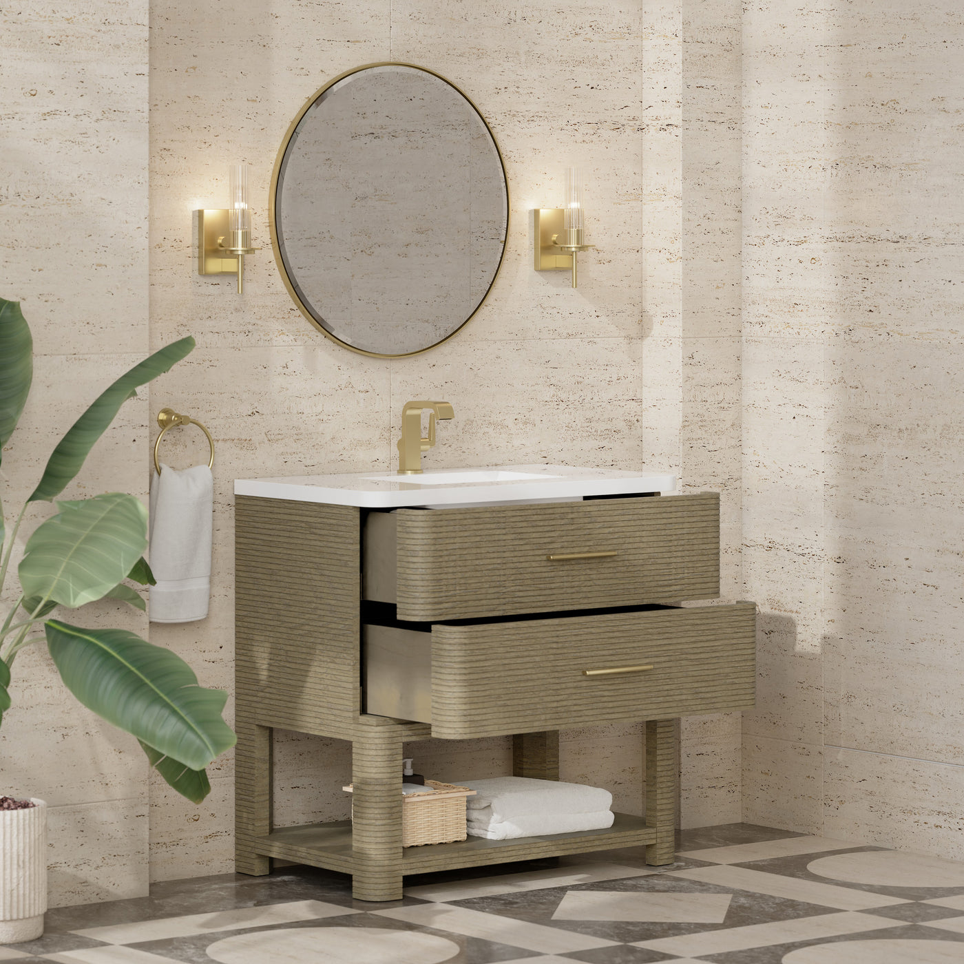 James Martin Lucian 36" Single Bathroom Vanity, Pebble Oak, view 22