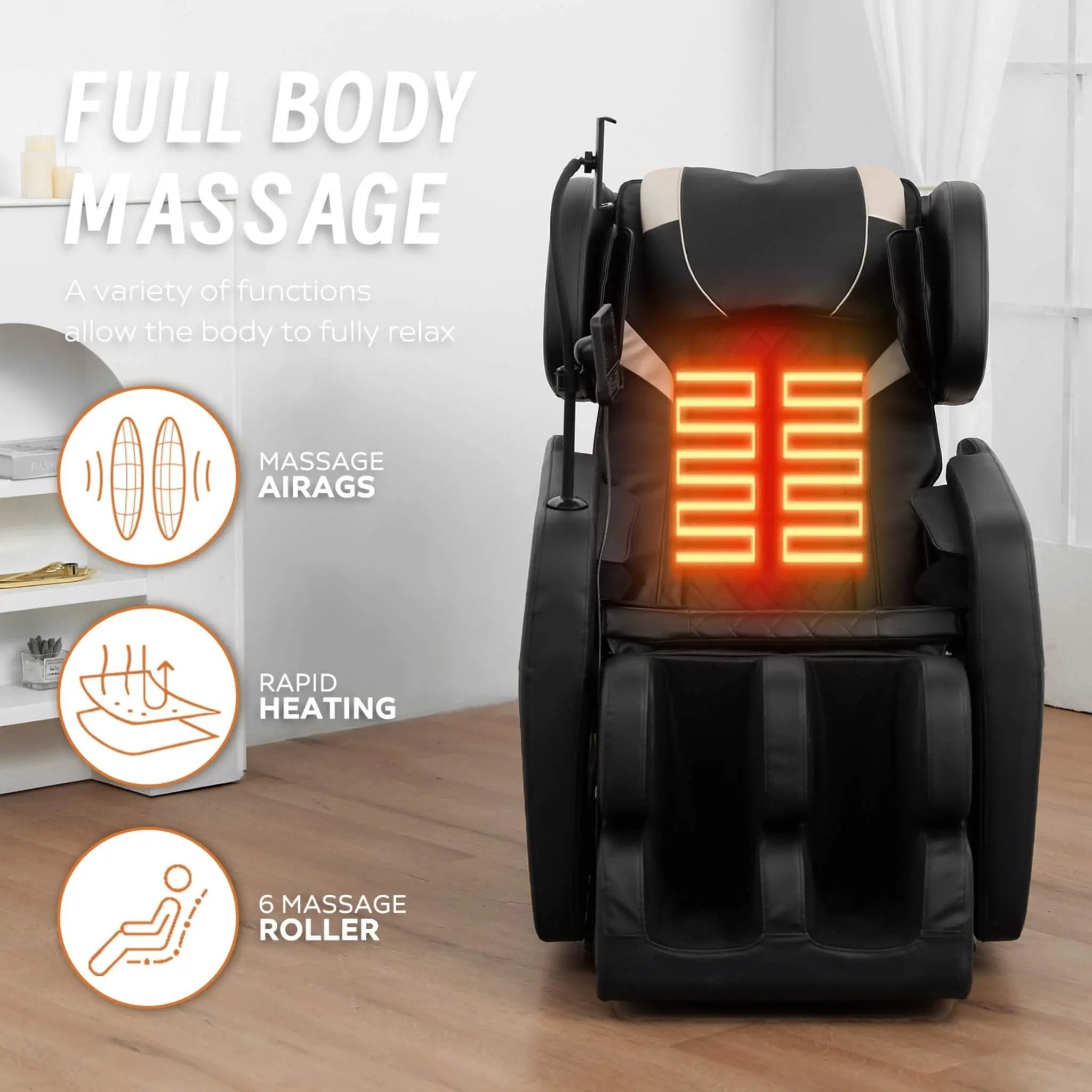 Airvana Nocturne Full-Body Zero-Gravity Massage Chair With Retractable Footrest (SAK40593) by SAKSBY WHOLESALE