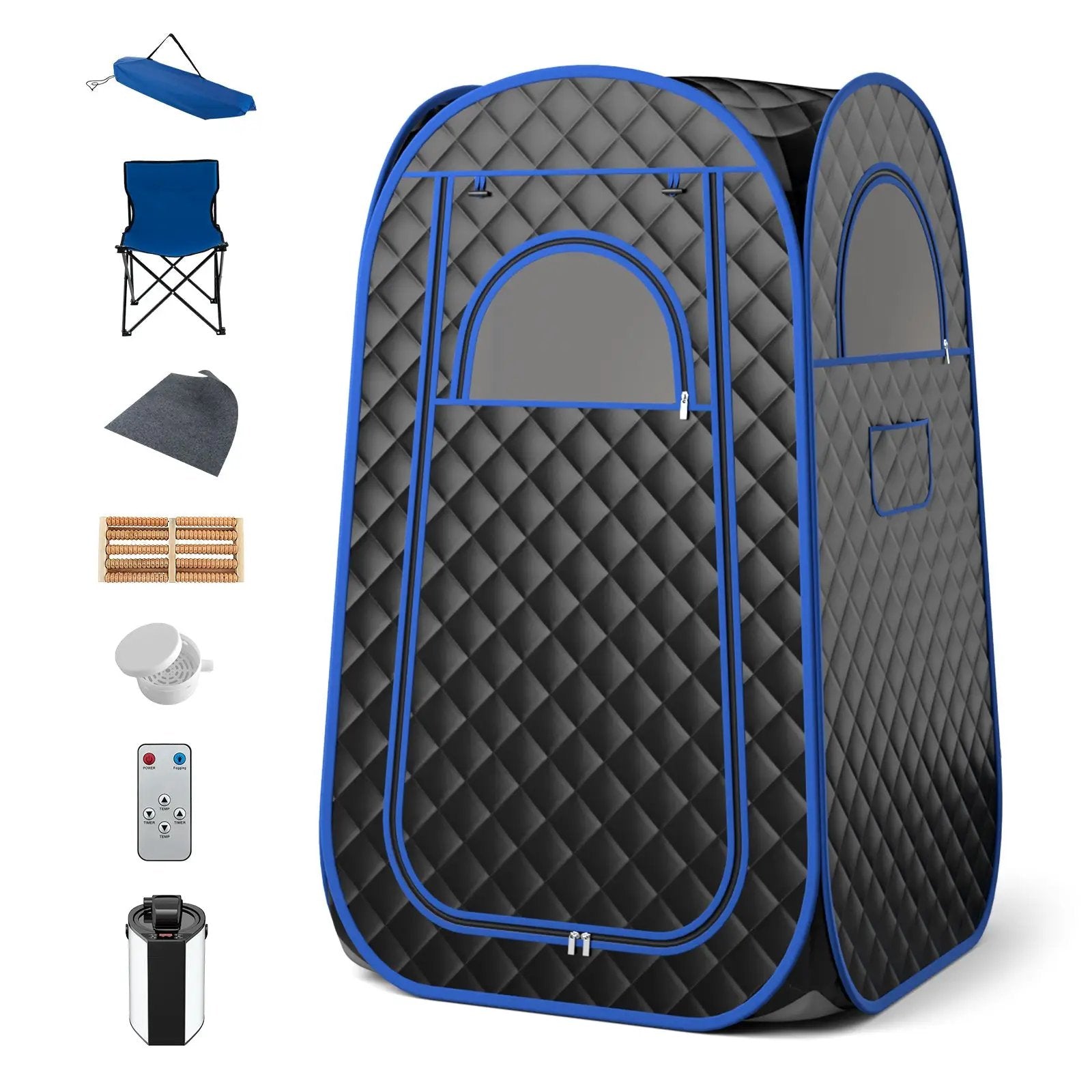 Full-Body Personal Sauna Tent with 1000W 3L Steam Generator for Home Spa Relaxation by DirectDeals