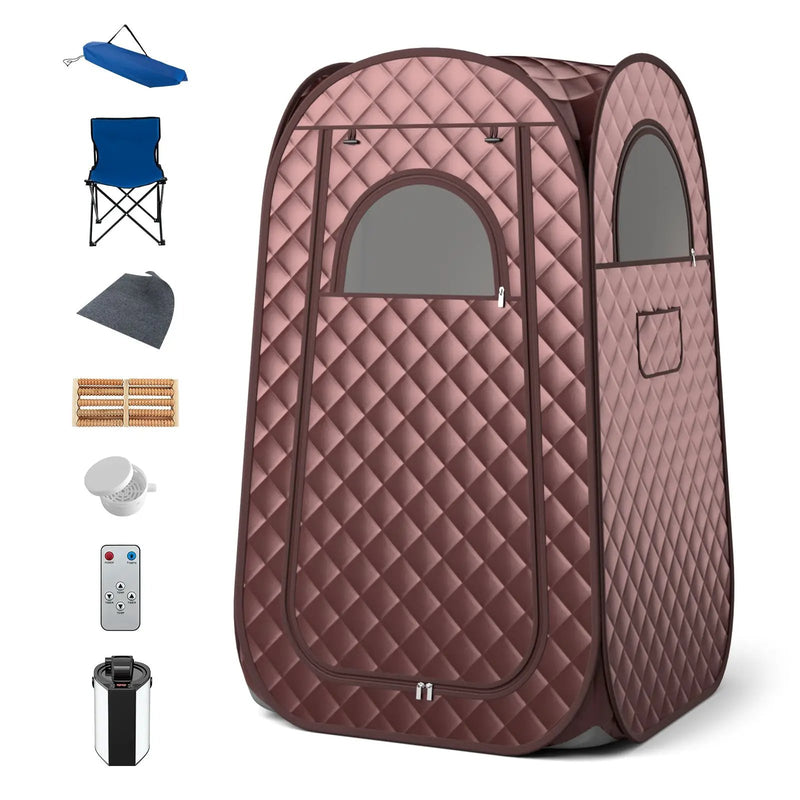 Full-Body Personal Sauna Tent with 1000W 3L Steam Generator for Home Spa Relaxation by DirectDeals