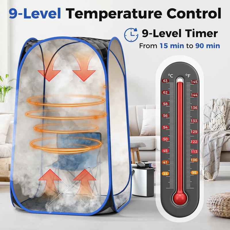 Full-Body Personal Sauna Tent with 1000W 3L Steam Generator for Home Spa Relaxation by DirectDeals