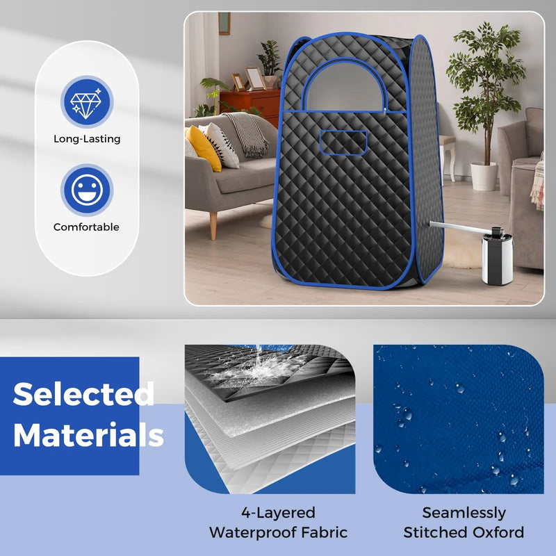 Full-Body Personal Sauna Tent with 1000W 3L Steam Generator for Home Spa Relaxation by DirectDeals