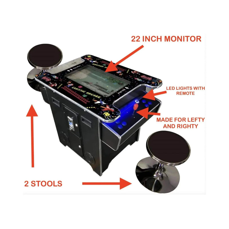 Full-Size Commercial-Grade 2-Player Retro Arcade Machine With 60 Games And Stools (SAK86197) by SAKSBY WHOLESALE