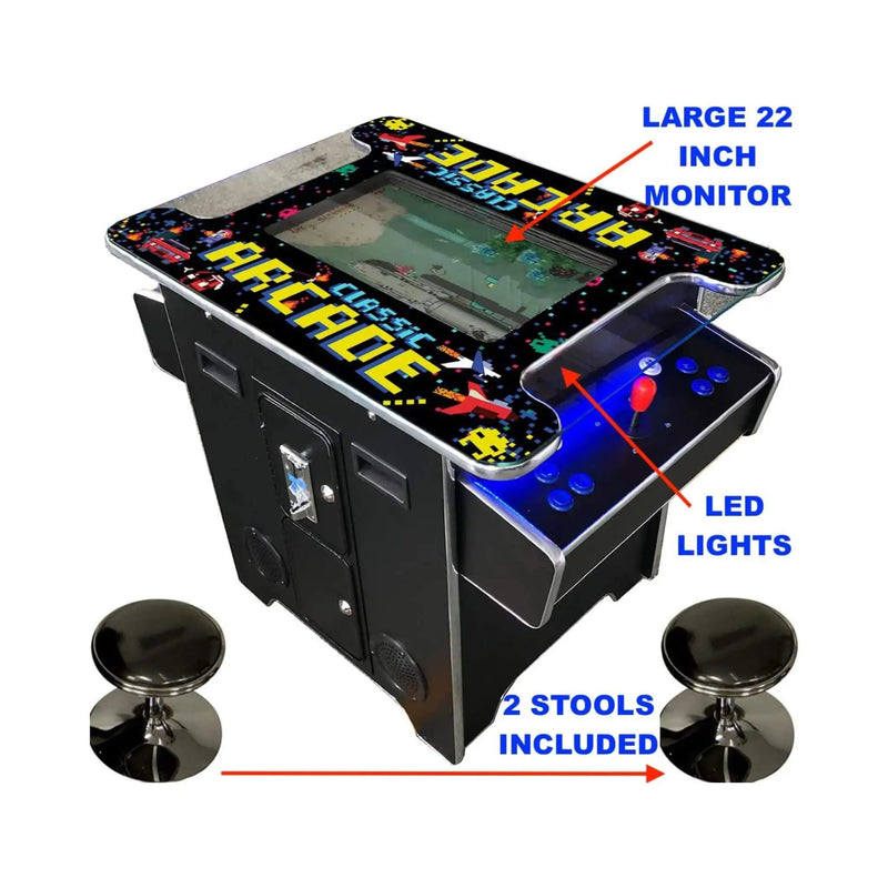 Full-Size Commercial-Grade 2-Player Retro Arcade Machine With 60 Games And Stools (SAK86197) by SAKSBY WHOLESALE