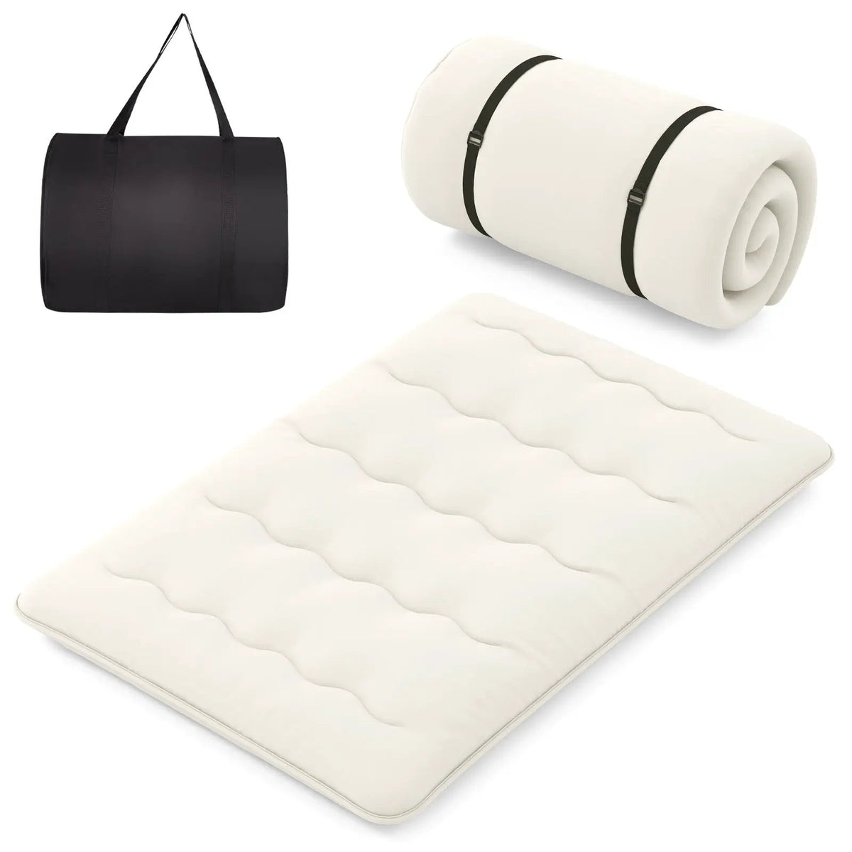 Queen/King/Twin/Full Futon Mattress Floor Sleeping Pad with Washable Cover Beige, photo 3 of 11