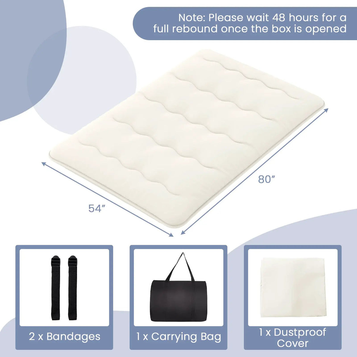 Queen/King/Twin/Full Futon Mattress Floor Sleeping Pad with Washable Cover Beige, photo 4 of 11