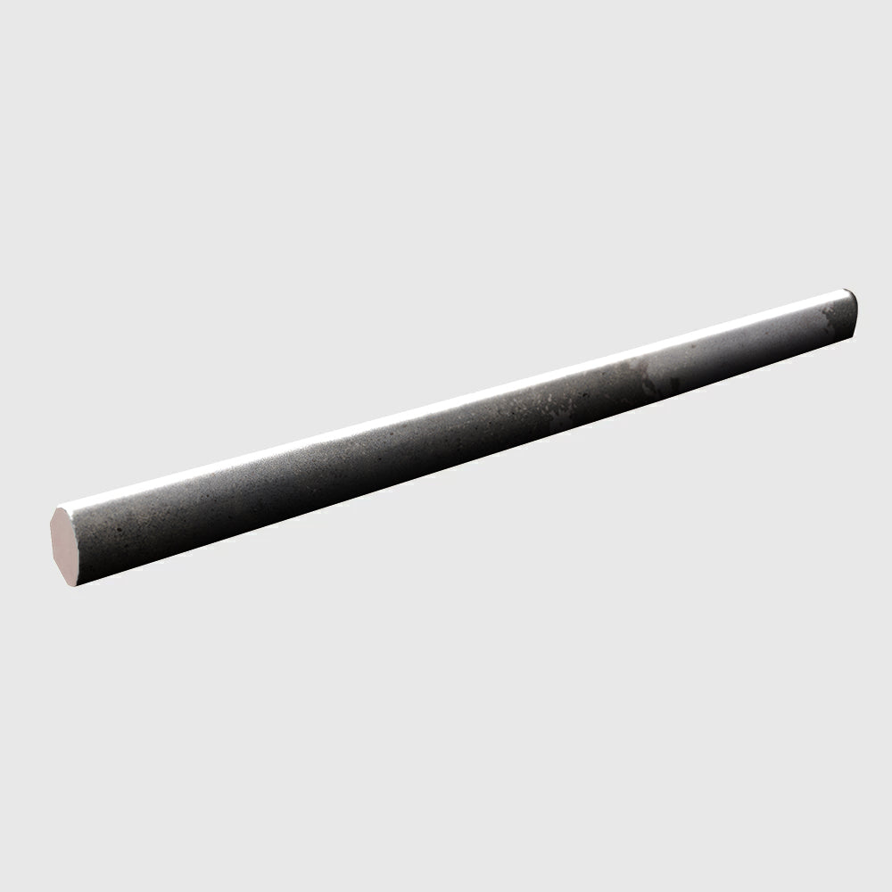 Fusion Antracite Polished Zellige Look Porcelain Moldings 1/18x10 Porcelain Polished 2x12 Moldings