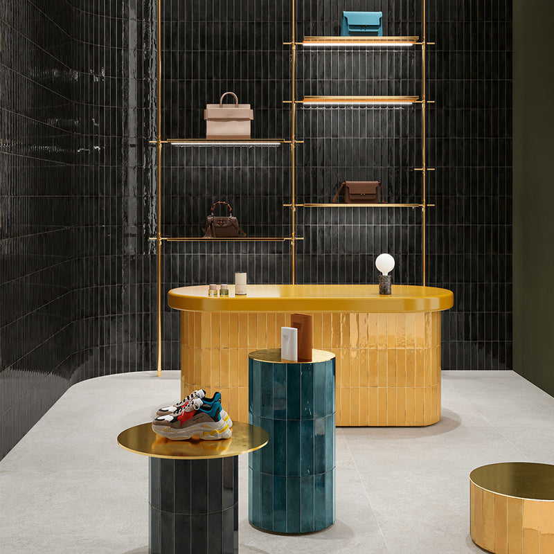 Fusion Antracite Polished Zellige Look Porcelain Tiles 2 1/2x10 Porcelain Polished 2x12 Tiles — 2