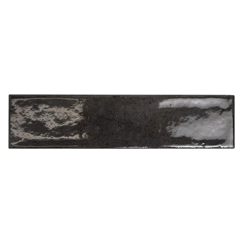 Fusion Antracite Polished Zellige Look Porcelain Tiles 2 1/2x10 Porcelain Polished 2x12 Tiles