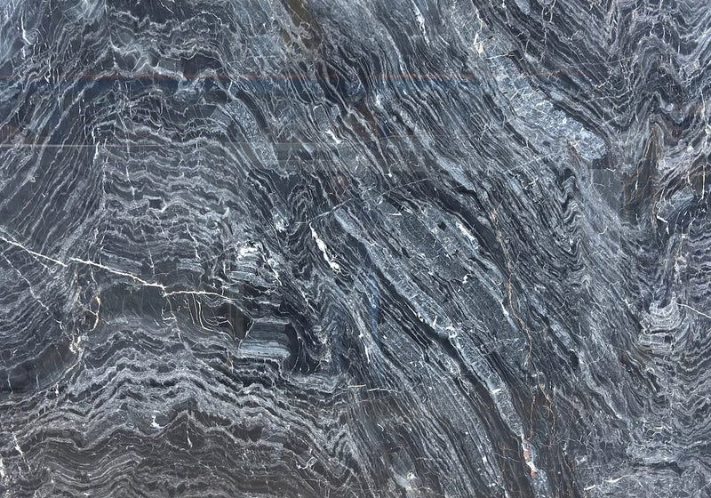 Fusion Black Polished Marble Slab Random