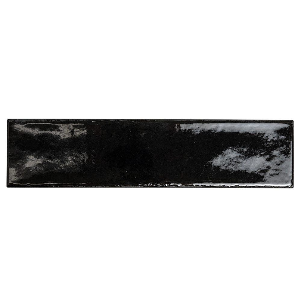 Fusion Nero Polished Zellige Look Porcelain Tiles 2 1/2x10 Porcelain Polished 2x12 Tiles