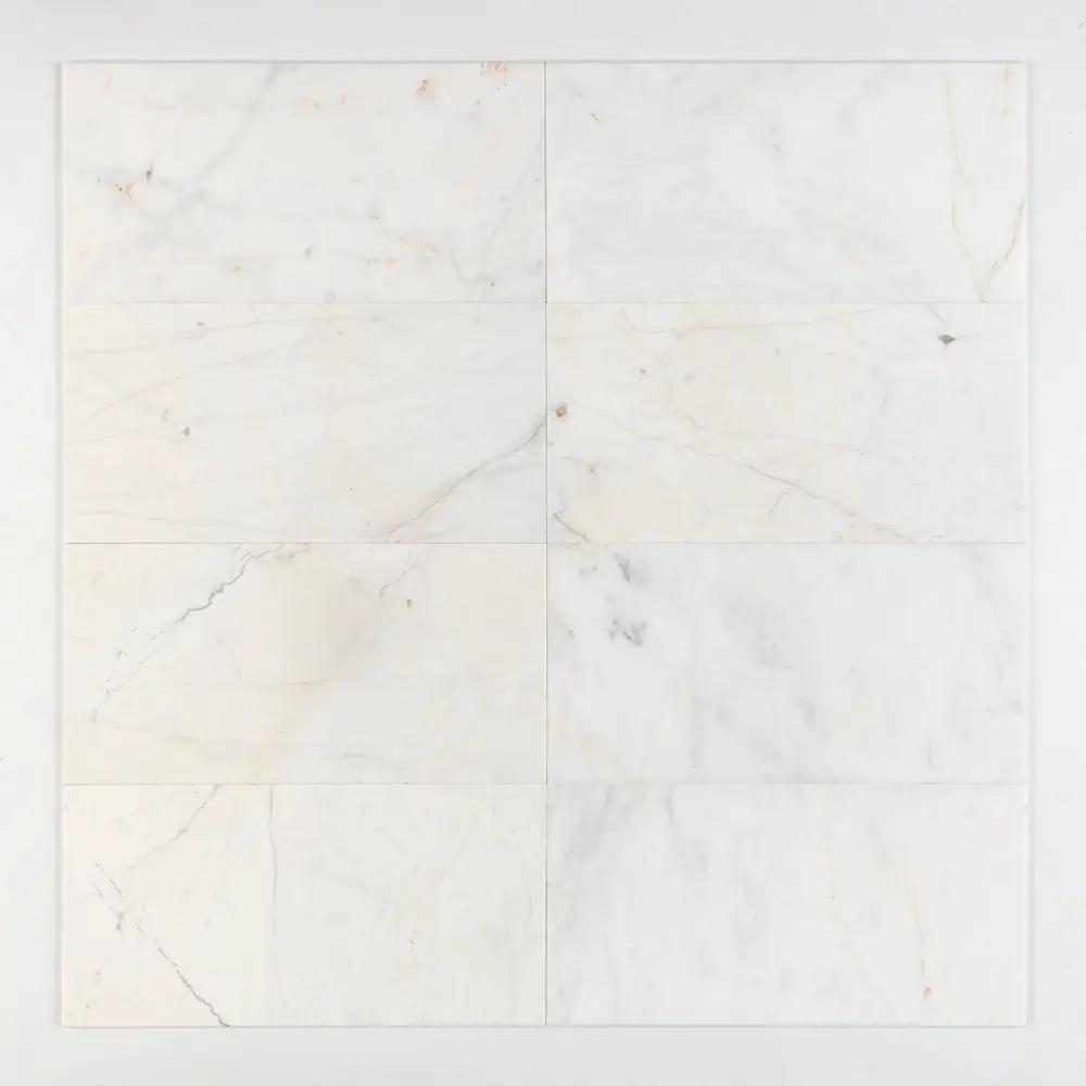 Fusion White Honed Marble Tiles 12x24 by Stonetiledepot