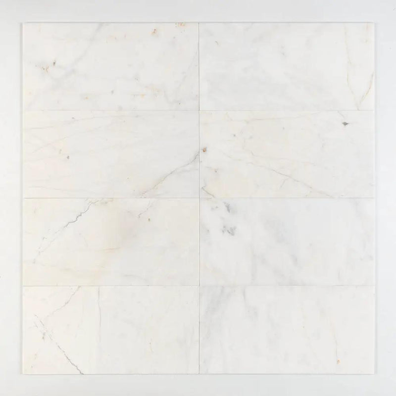 Fusion White Honed Marble Tiles 12x24 by Stonetiledepot