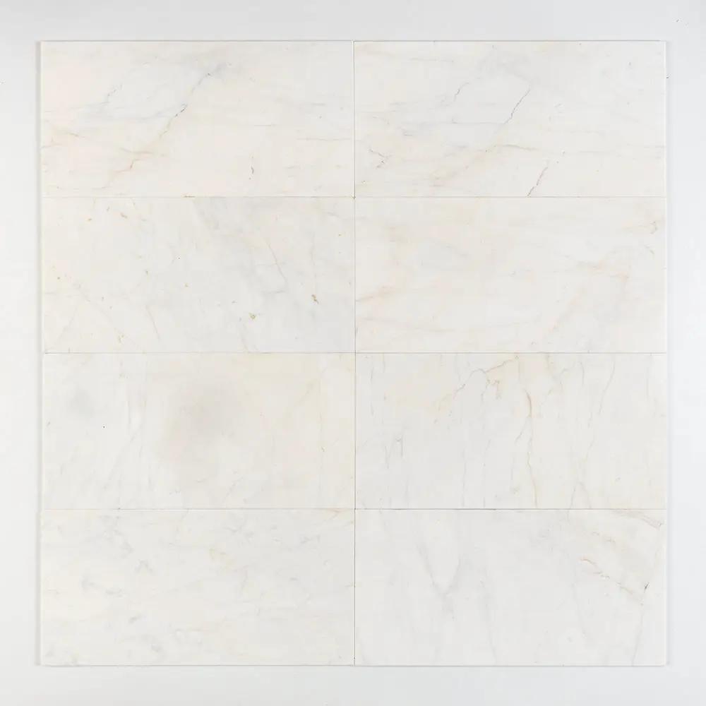 Fusion White Honed Marble Tiles 12x24 by Stonetiledepot