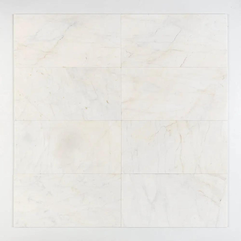 Fusion White Honed Marble Tiles 12x24 by Stonetiledepot