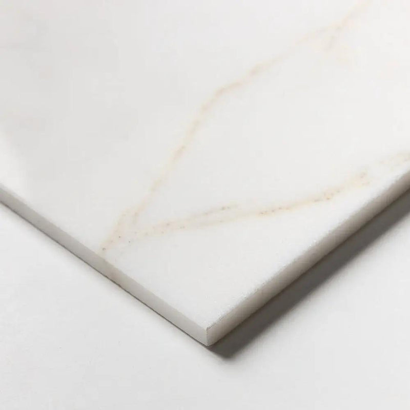 Fusion White Honed Marble Tiles 12x24 by Stonetiledepot