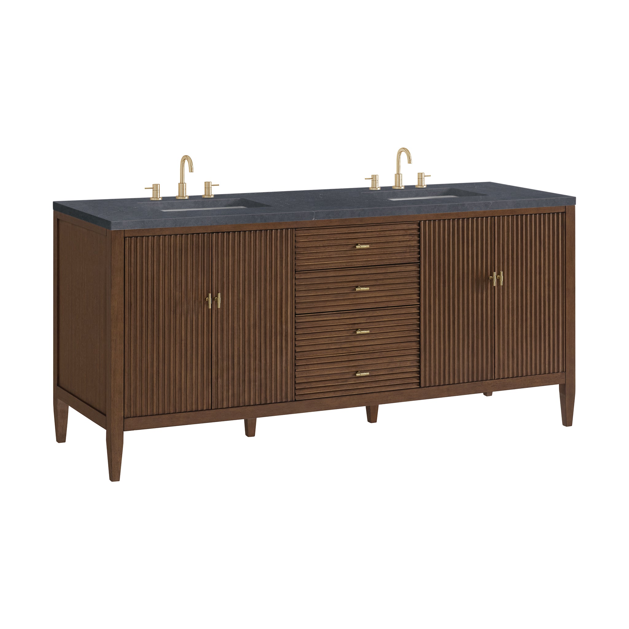 James Martin Myrrin 72" Double Bathroom Vanity, Mid-Century Walnut, view 39