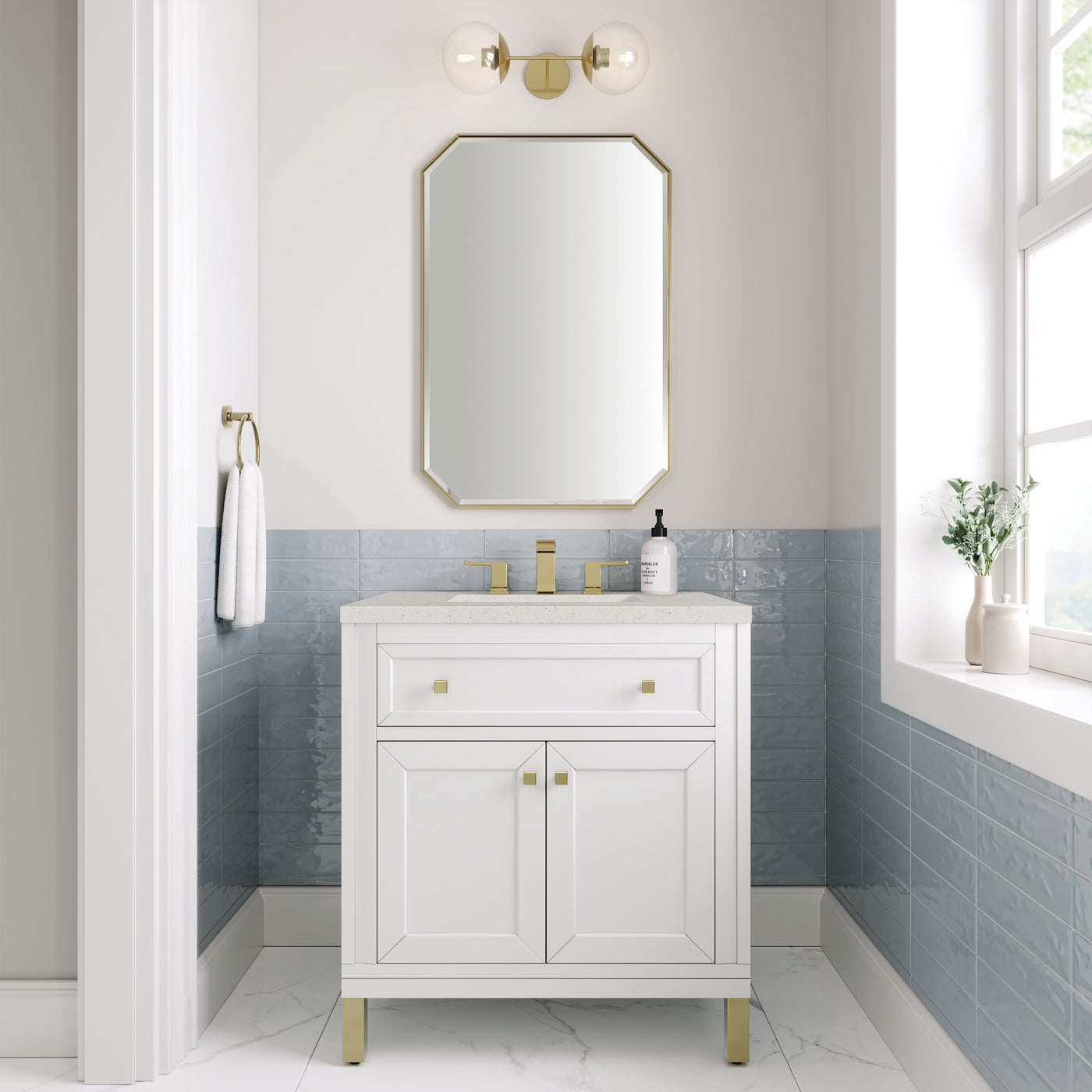 James Martin Chicago 30" Single Bathroom Vanity, Glossy White, view 31