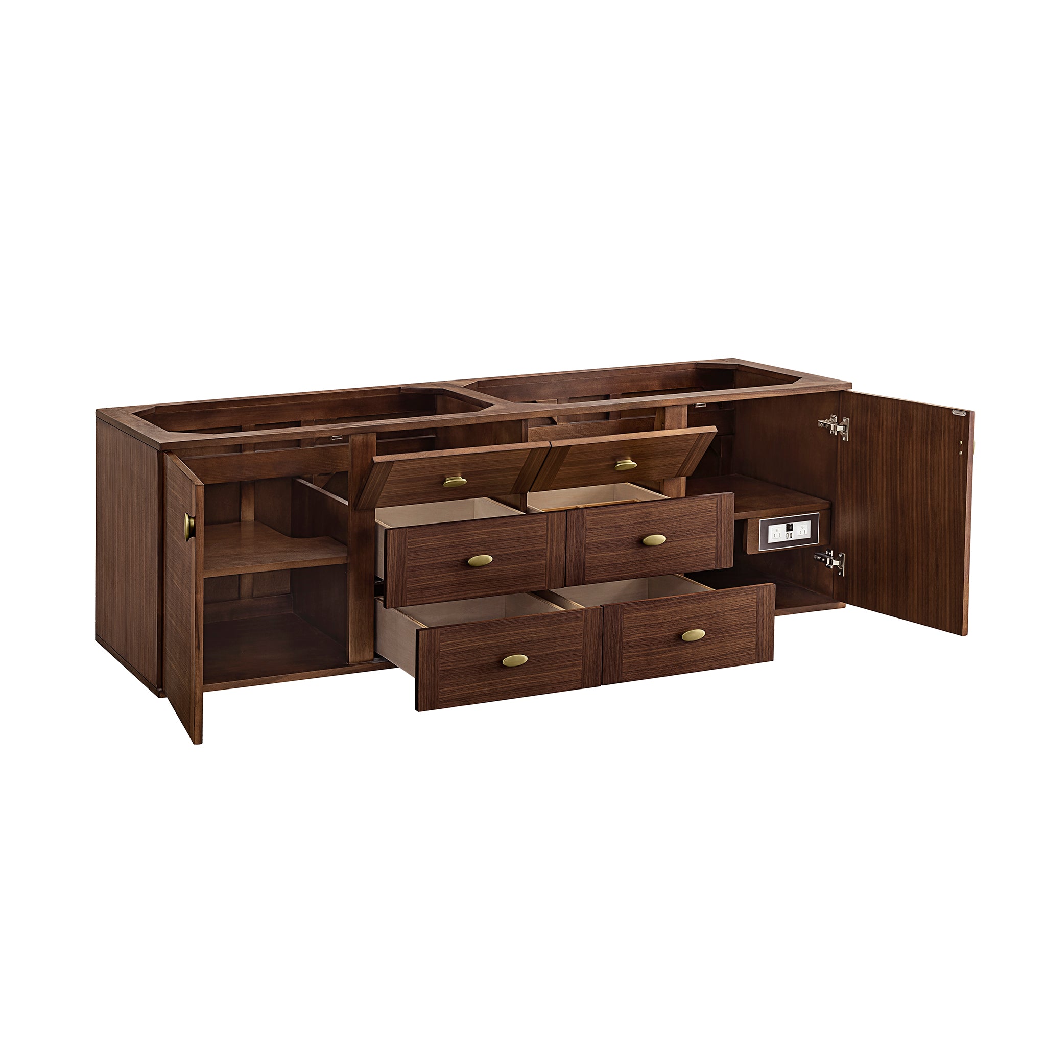 James Martin Amberly 72" Dual Mount Double Bathroom Vanity, Mid-Century Walnut, view 24