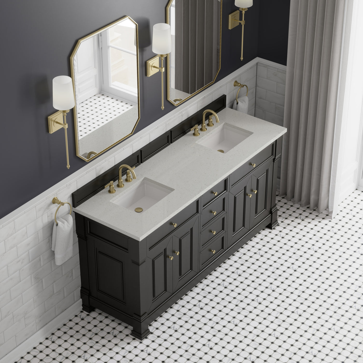 James Martin Brookfield 72" Double Bathroom Vanity, Black Onyx, view 25