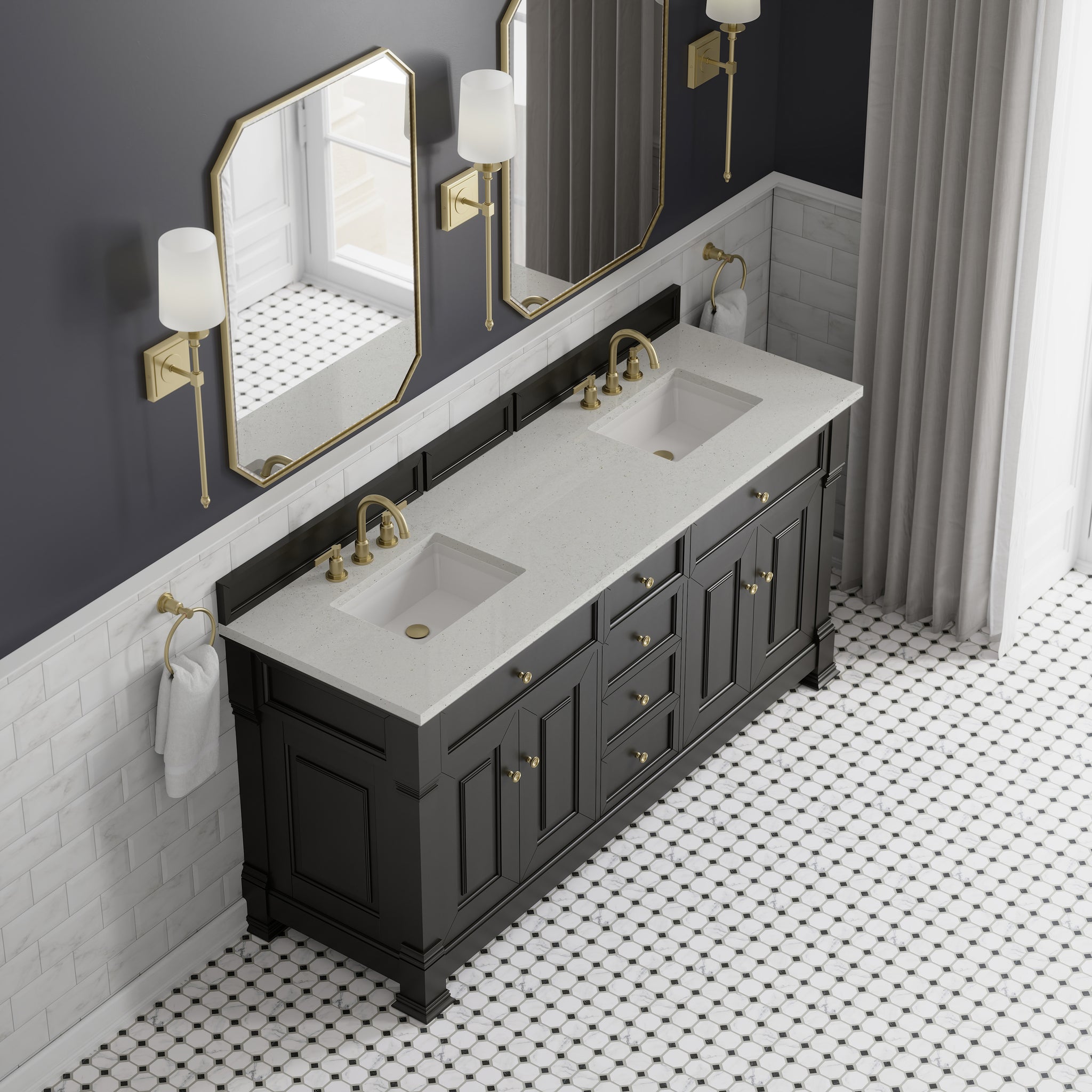 James Martin Brookfield 72" Double Bathroom Vanity, Black Onyx, view 25