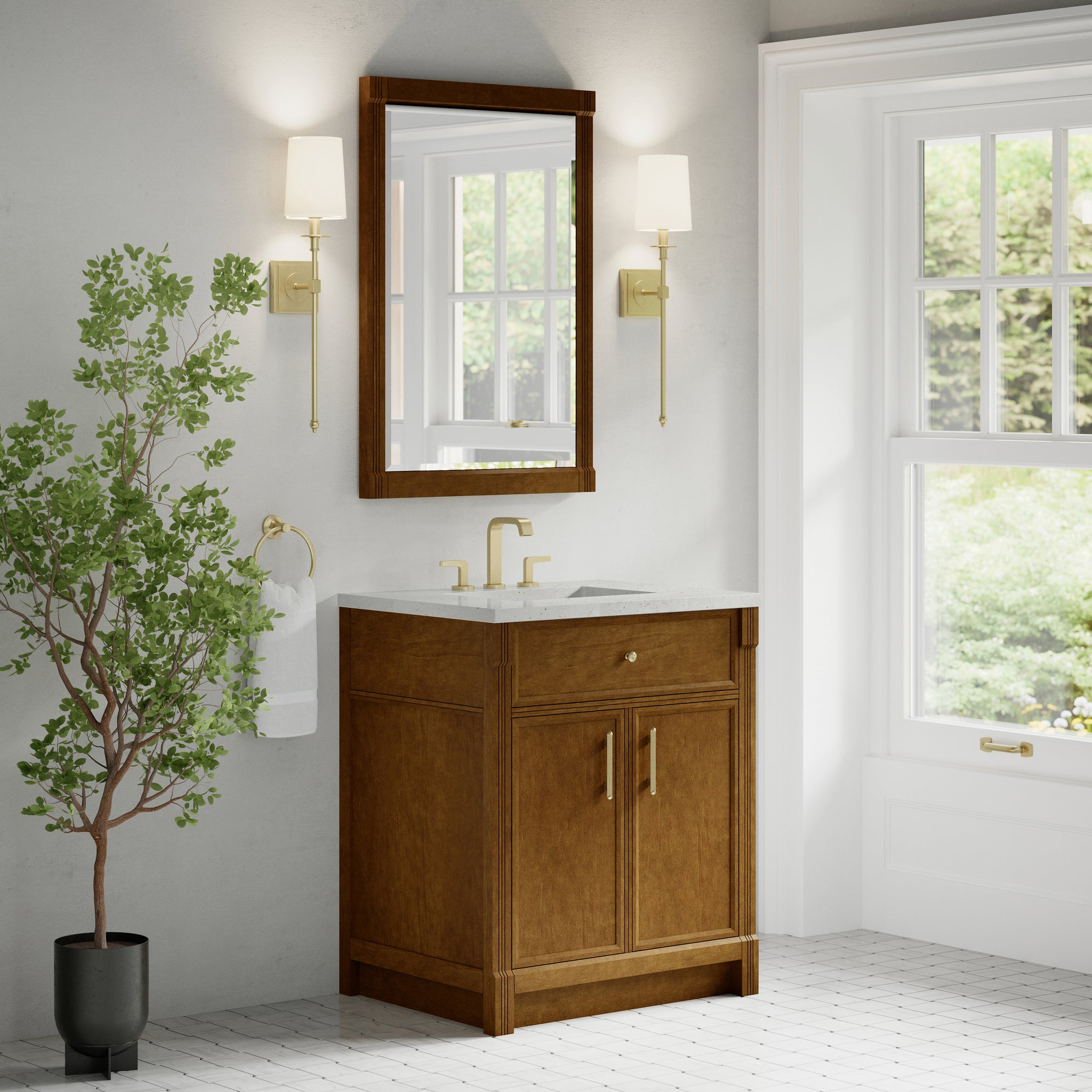 James Martin Bellshire 30" Single Bathroom Vanity, Honey Oak, view 25
