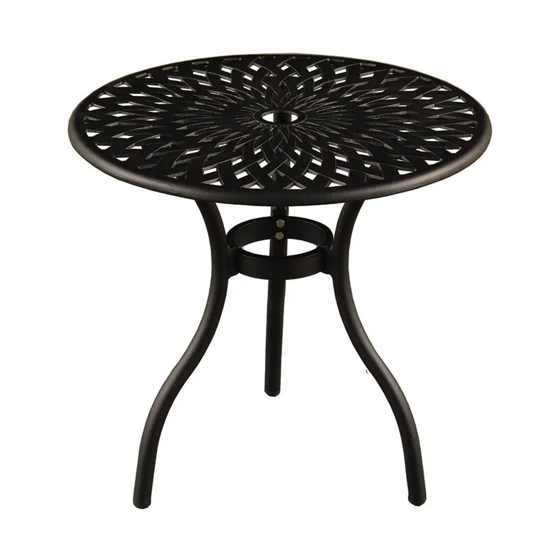 Modern Outdoor Patio Garden Aluminum 3 Piece Bistro Set in Sand Black by Sharicks