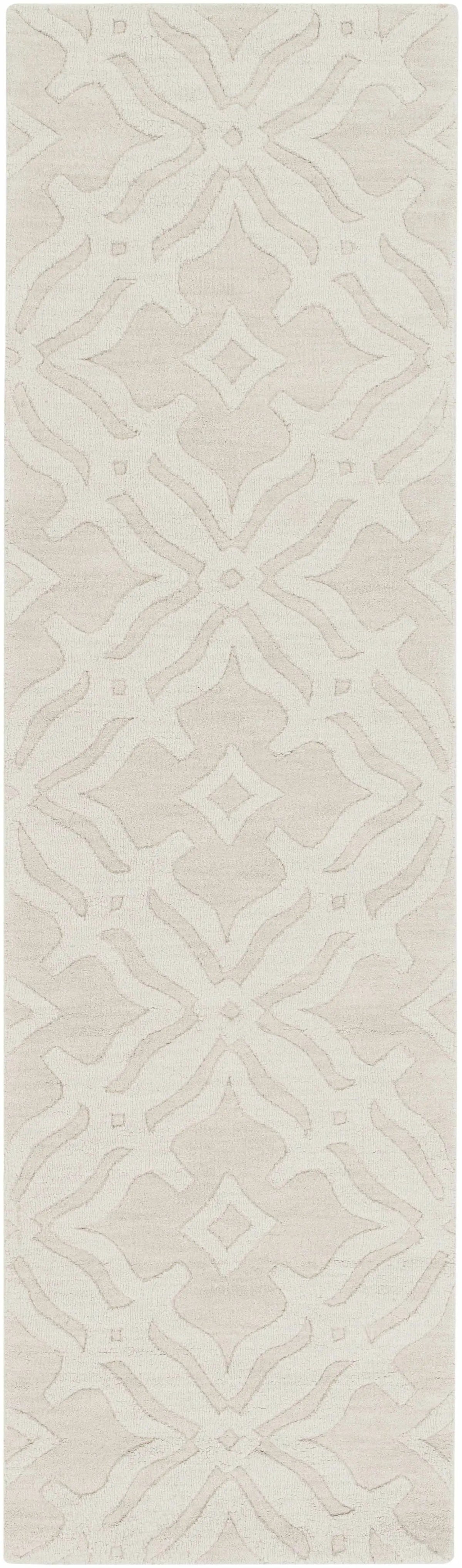 Fyffe Embossed Beige Wool Area Rug, photo 14 of 17