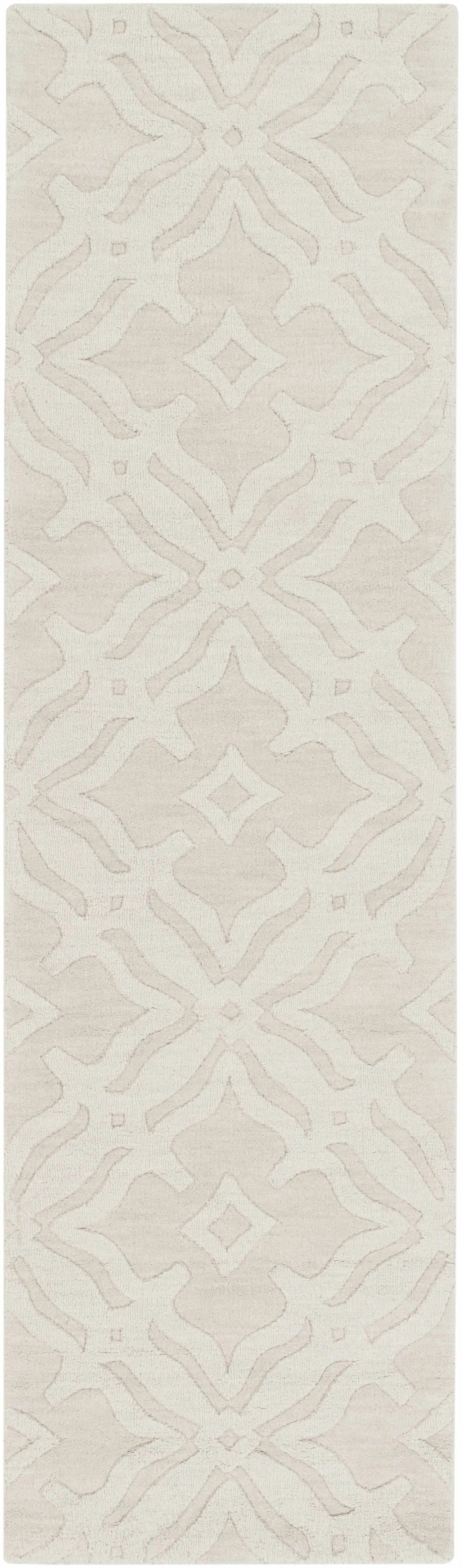 Fyffe Embossed Beige Wool Area Rug by Boutique Rugs