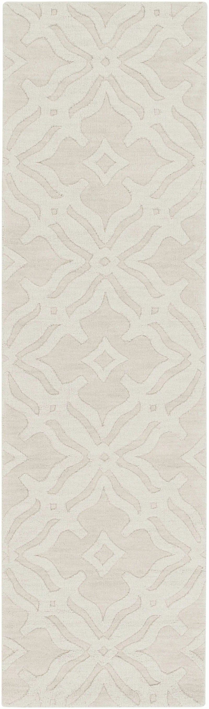 Fyffe Embossed Beige Wool Area Rug by Boutique Rugs