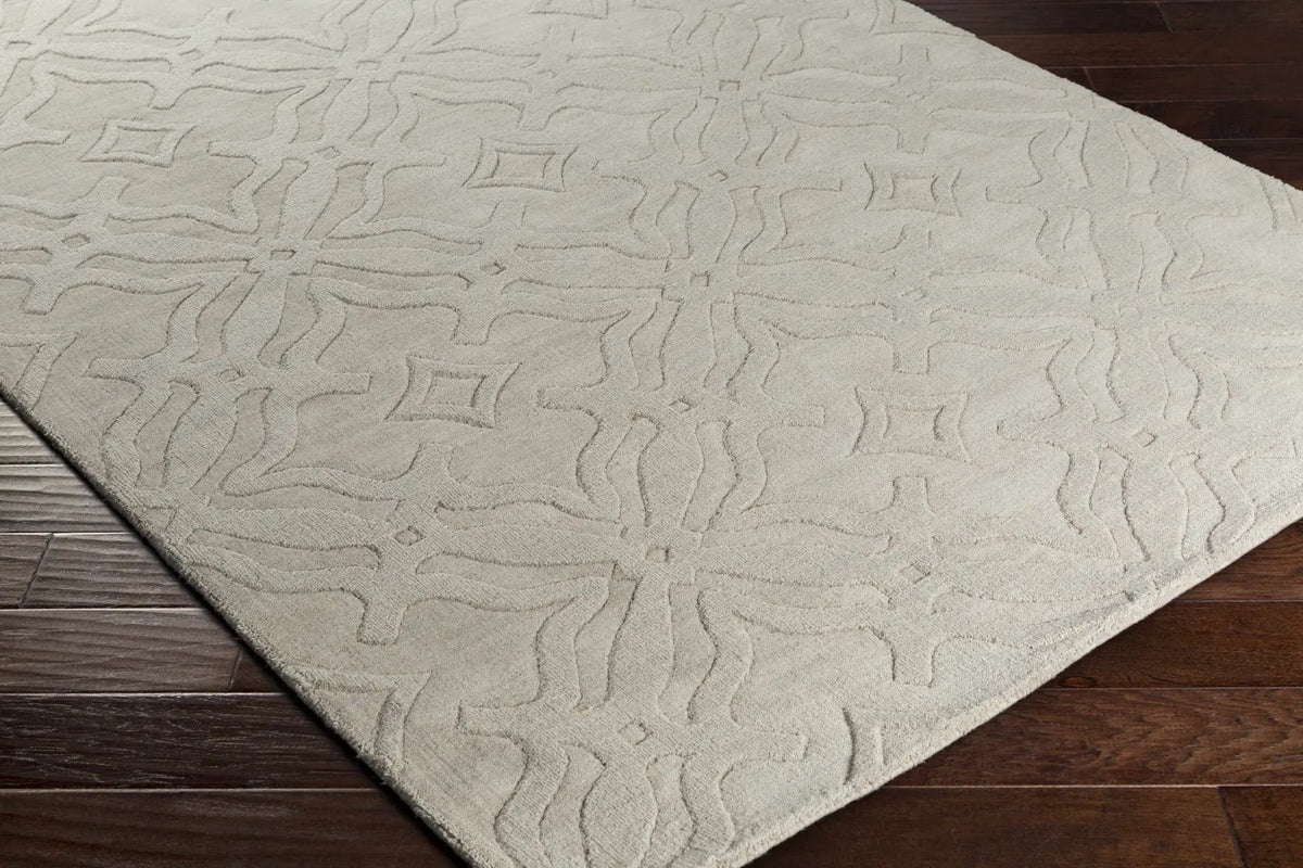 Fyffe Embossed Beige Wool Area Rug, photo 12 of 17