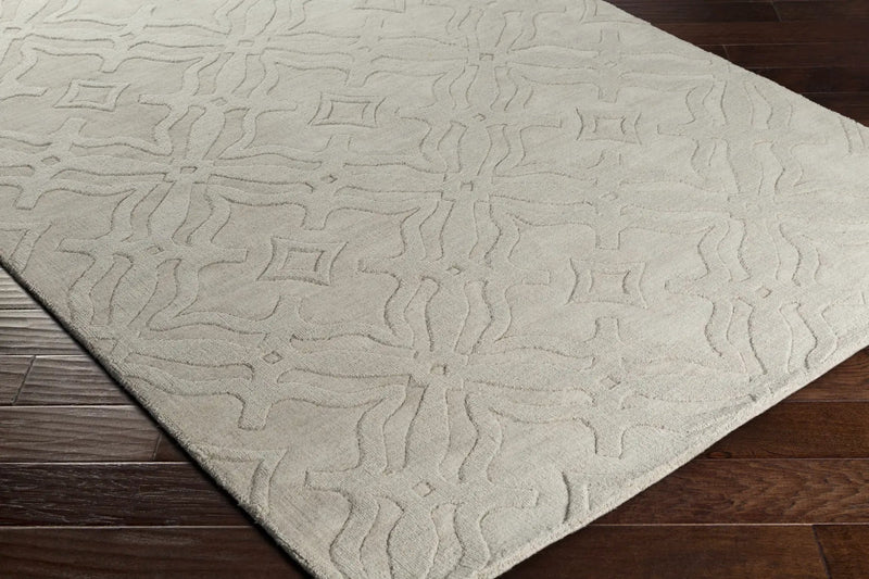 Fyffe Embossed Beige Wool Area Rug by Boutique Rugs
