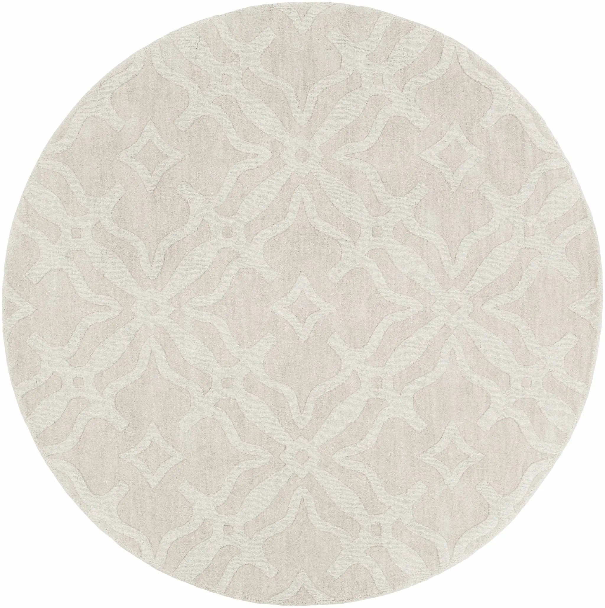 Fyffe Embossed Beige Wool Area Rug by Boutique Rugs