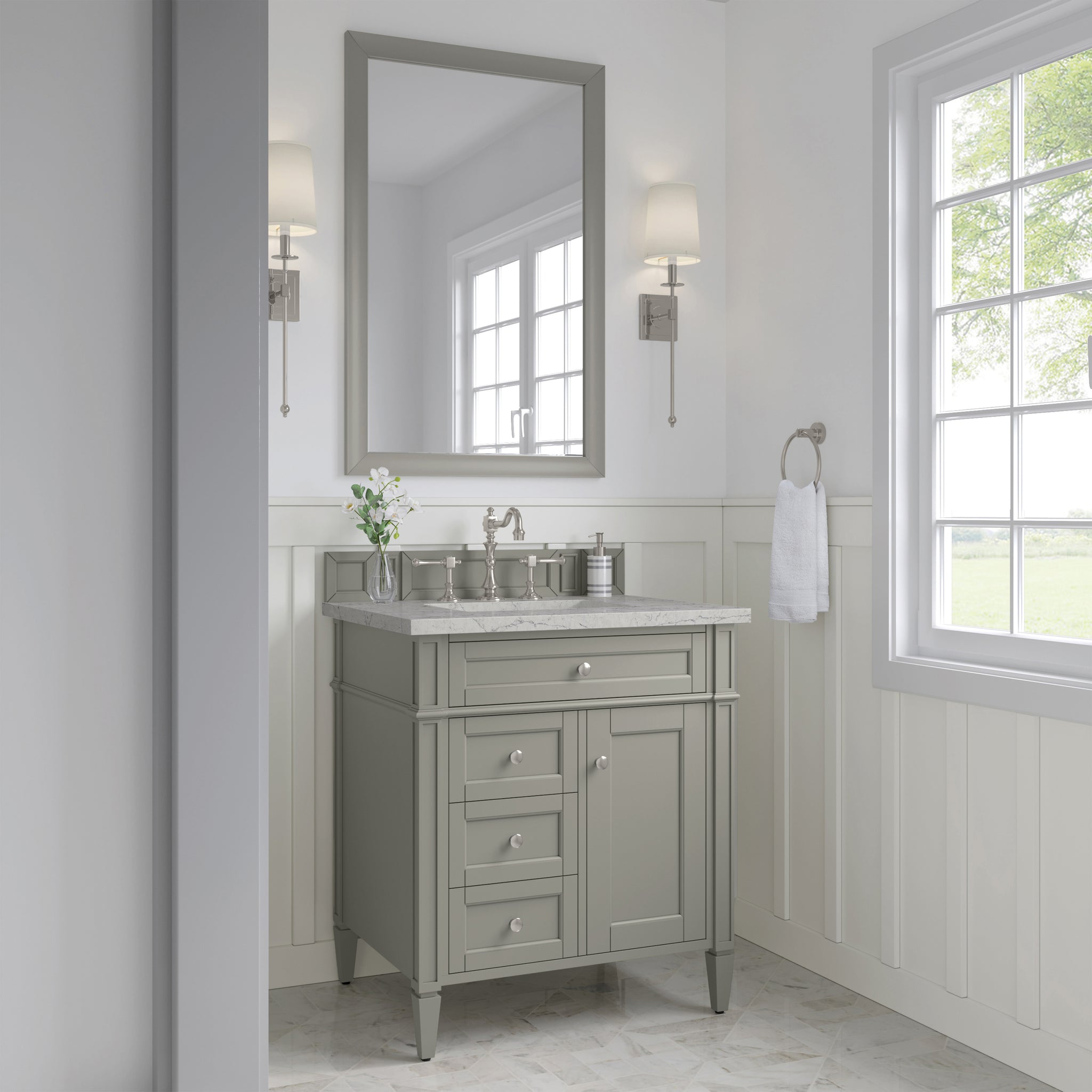 James Martin Brittany 30" Single Bathroom Vanity, Urban Gray, view 34