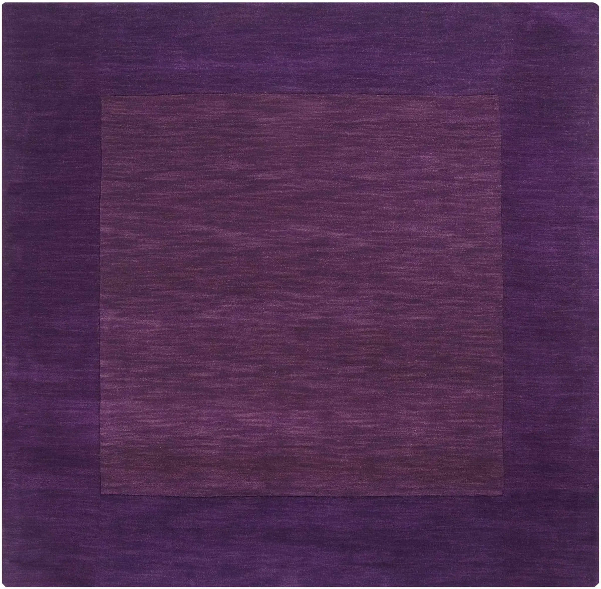 Bordered Solid Plum Purple Wool Rug, photo 7 of 14