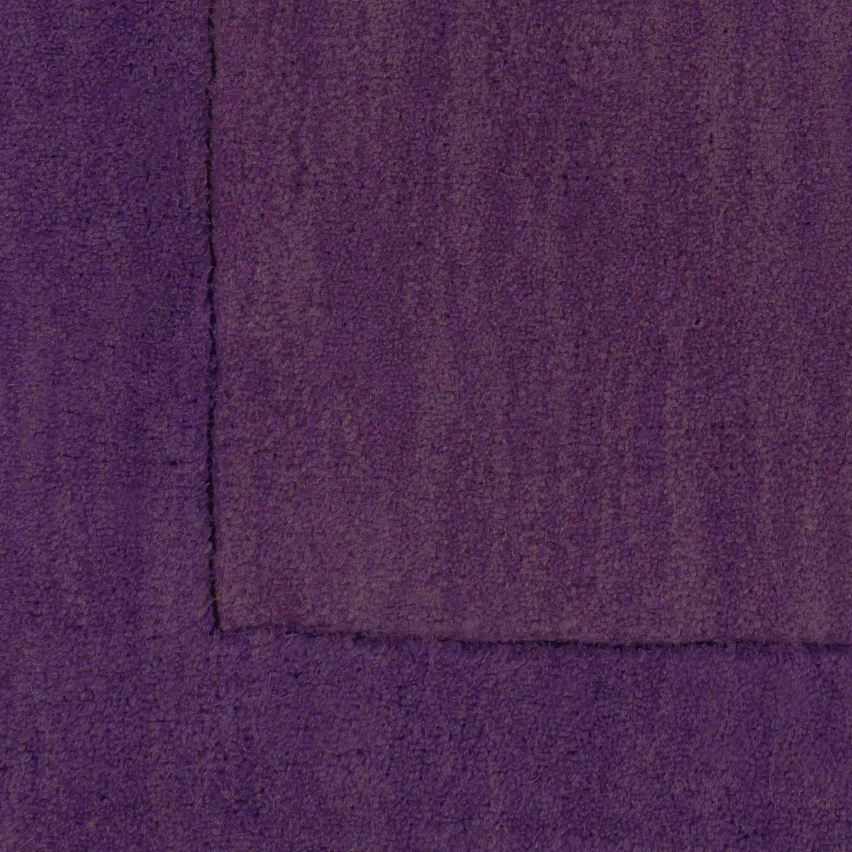 Bordered Solid Plum Purple Wool Rug, sample swatch