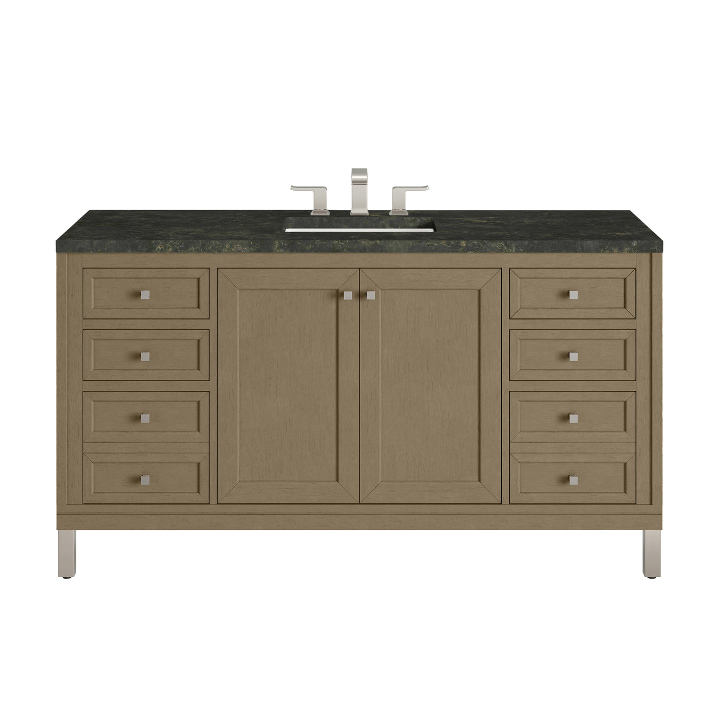 James Martin Chicago 60" Single Bathroom Vanity, Walnut Whisper with Phantome countertop