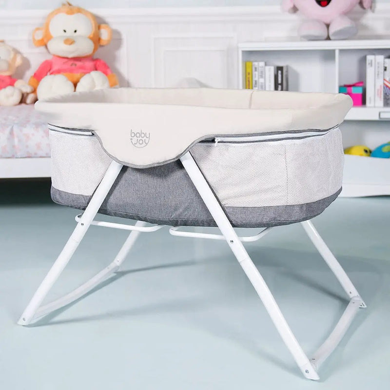 Portable Newborn Rocking Foldaway Baby Bassinet Crib-Gray by DirectDeals