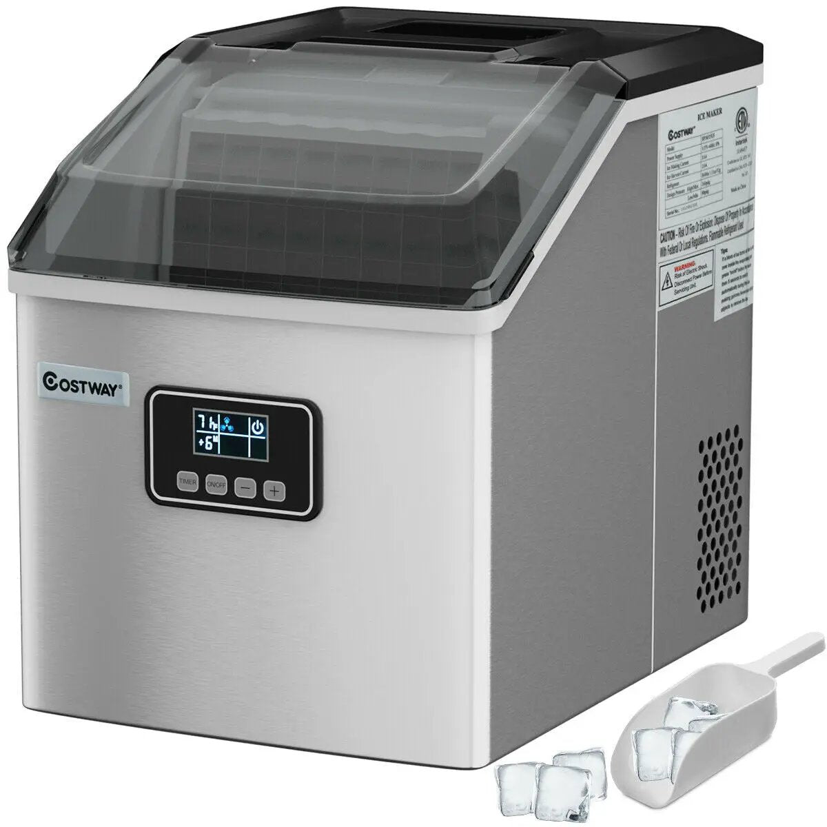 48 lbs Stainless Self-Clean Ice Maker with LCD Display by DirectDeals