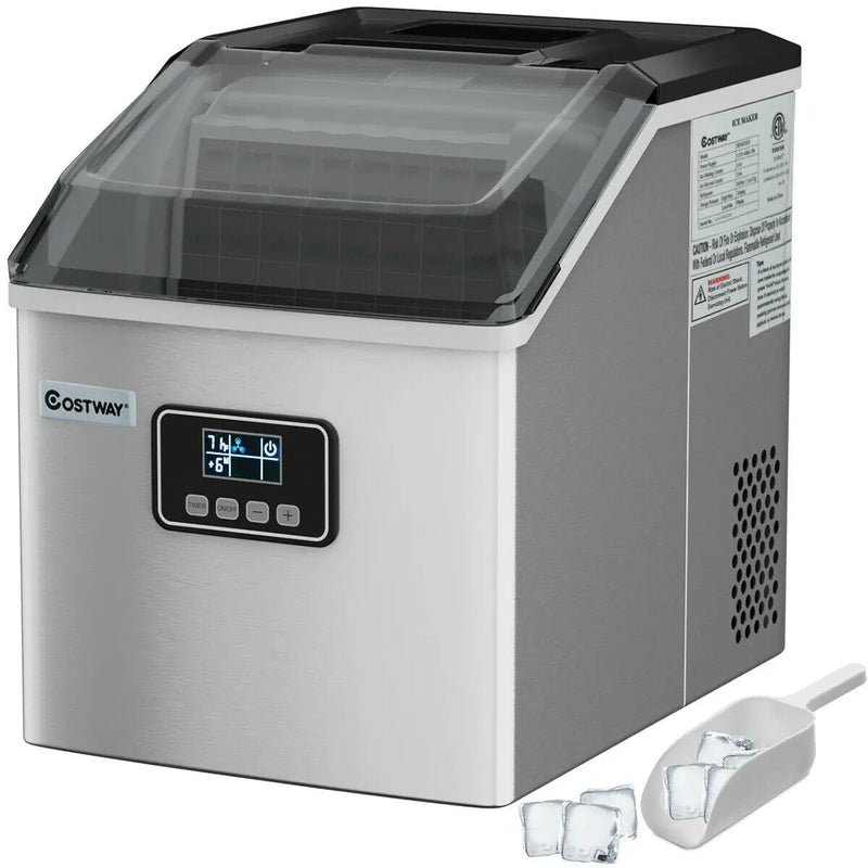 48 lbs Stainless Self-Clean Ice Maker with LCD Display by DirectDeals