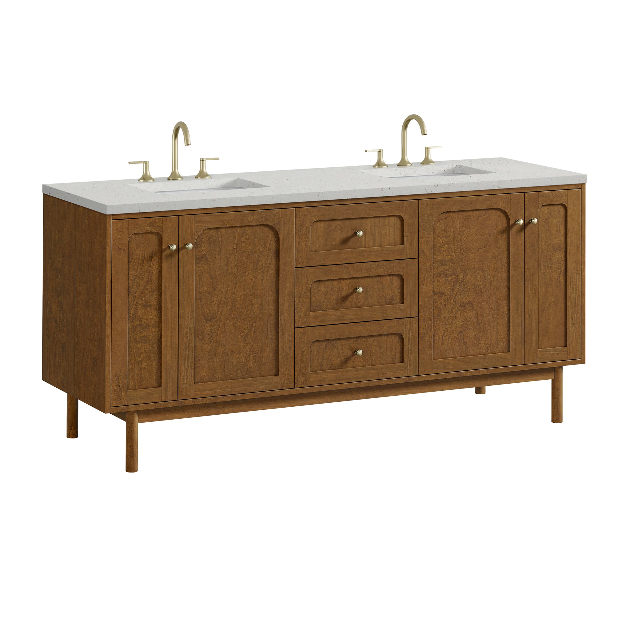 James Martin Laurent 72" Dual Mount Double Bathroom Vanity, Honey Oak, view 40