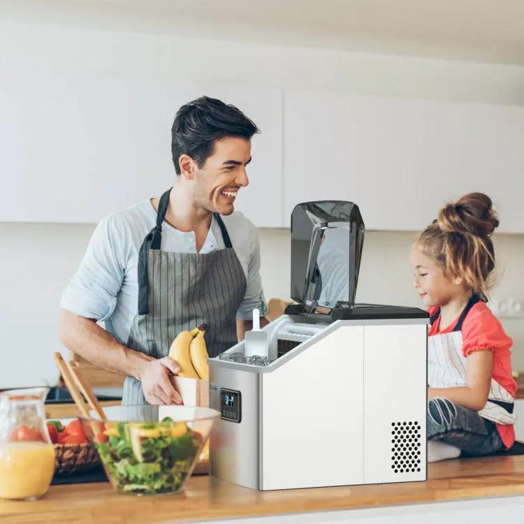 48lbs Stainless Ice Maker with LCD & Self-Cleaning by DirectDeals